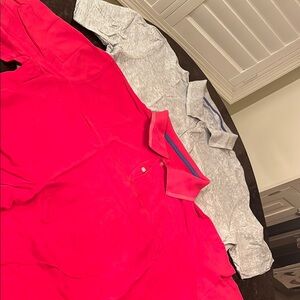 Lands' End Red and Gray Polo Shirts